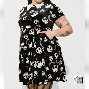 🆕️ DISNEY NIGHTMARE B4 CHRISTMAS VELVET MINI COLLARED DRESS
